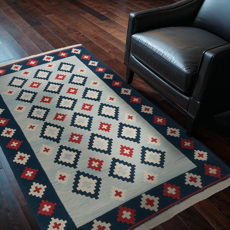 New Handwoven Turkish Kilim Rug - 4'  x 6'  (48" x 72") - K0064461
