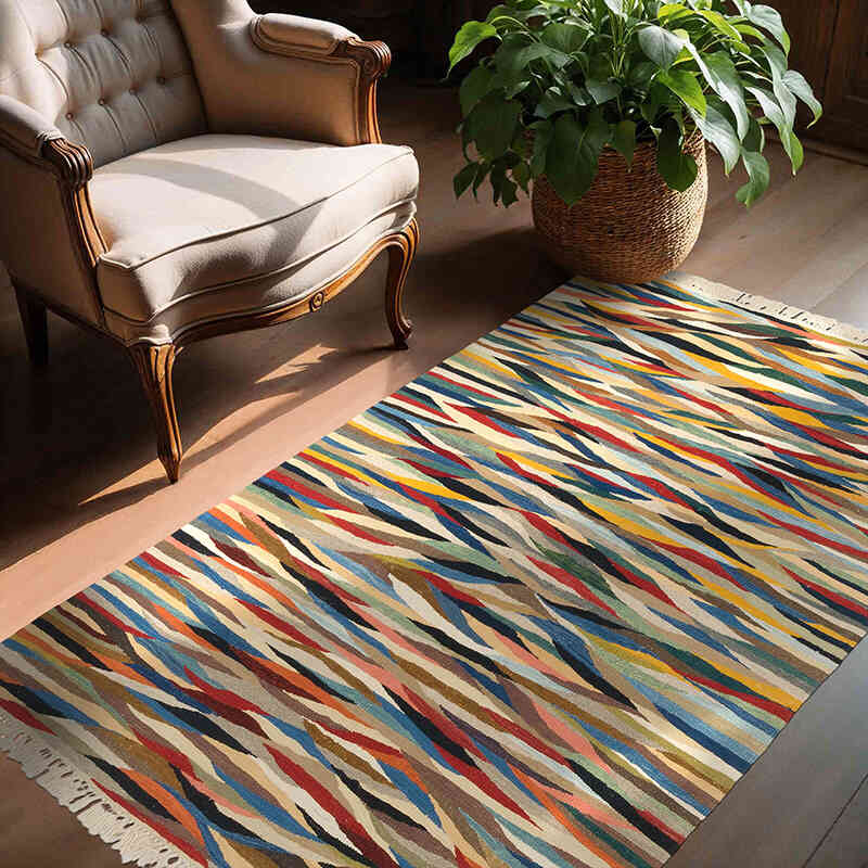 New Handwoven Turkish Kilim Rug - 4' 3" x 5' 11" (51" x 71") - K0064464