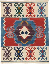 New Handwoven Turkish Kilim Rug - 3' 2" x 3' 11" (38" x 47")