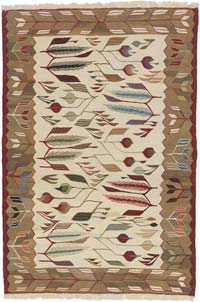 New Handwoven Turkish Kilim Rug - 3' 11" x 5' 9" (47" x 69")