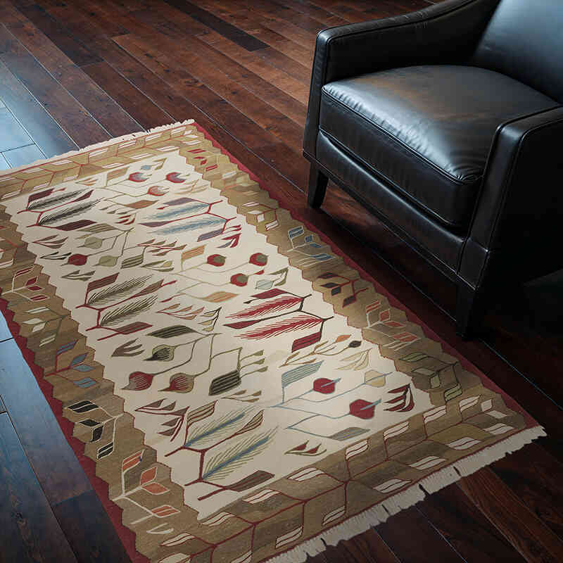 New Handwoven Turkish Kilim Rug - 3' 11" x 5' 9" (47" x 69") - K0064469