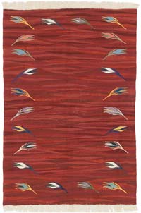 New Handwoven Turkish Kilim Rug - 4' 1" x 6'  (49" x 72")