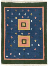 New Handwoven Turkish Kilim Rug - 5' 2" x 6' 11" (62" x 83")