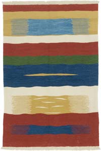 New Handwoven Turkish Kilim Rug - 4' 1" x 6' 1" (49" x 73")