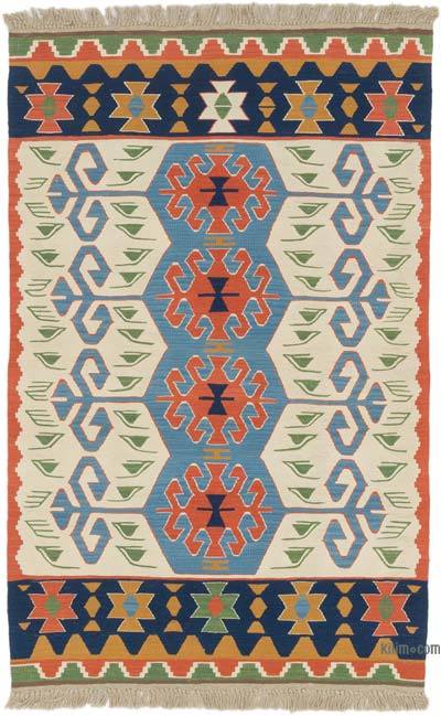 New Handwoven Turkish Kilim Rug - 3' 4" x 5' 3" (40 in. x 63 in.)