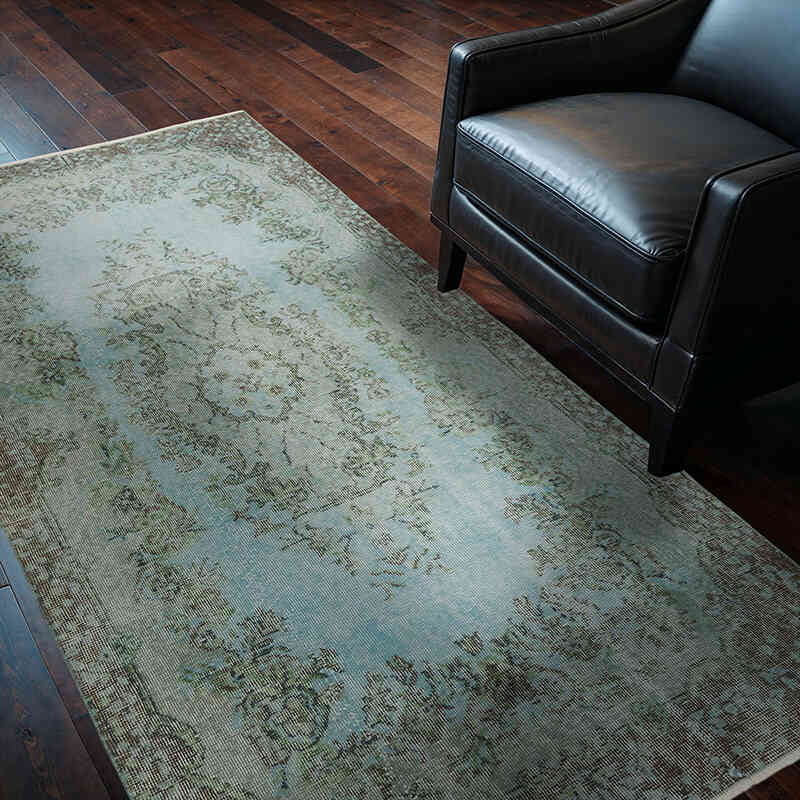Boyalı El Dokuma Vintage Halı - 118 cm x 209 cm - K0064499