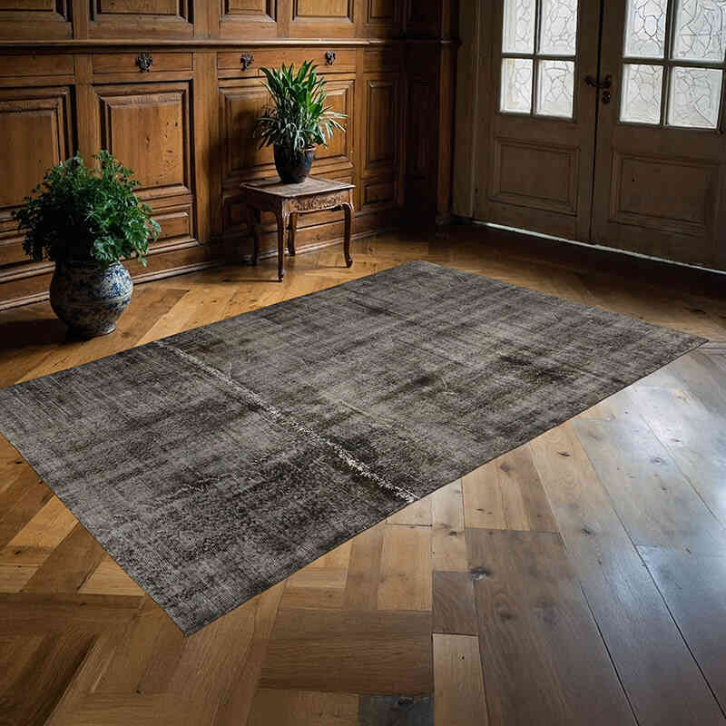 Over-dyed Vintage Hand-Knotted Turkish Rug - 5' 6" x 8' 9" (66" x 105") - K0064518