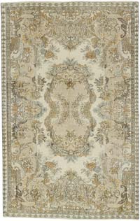 Vintage Turkish Hand-Knotted Rug - 5' 7" x 8' 10" (67" x 106")