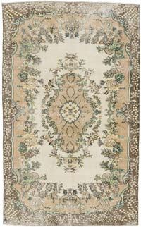Vintage Turkish Hand-Knotted Rug - 5' 7" x 9' 1" (67" x 109")