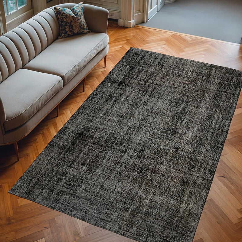 Over-dyed Vintage Hand-Knotted Turkish Rug - 6' 3" x 10' 2" (75" x 122") - K0064558