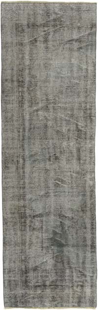 Boyalı El Dokuma Vintage Halı Yolluk - 86 cm x 273 cm