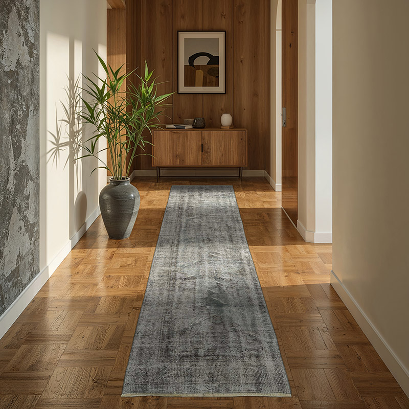 Alfombra de Pasillo Turca Vintage Sobreteñida - 86 cm x 273 cm - K0064576