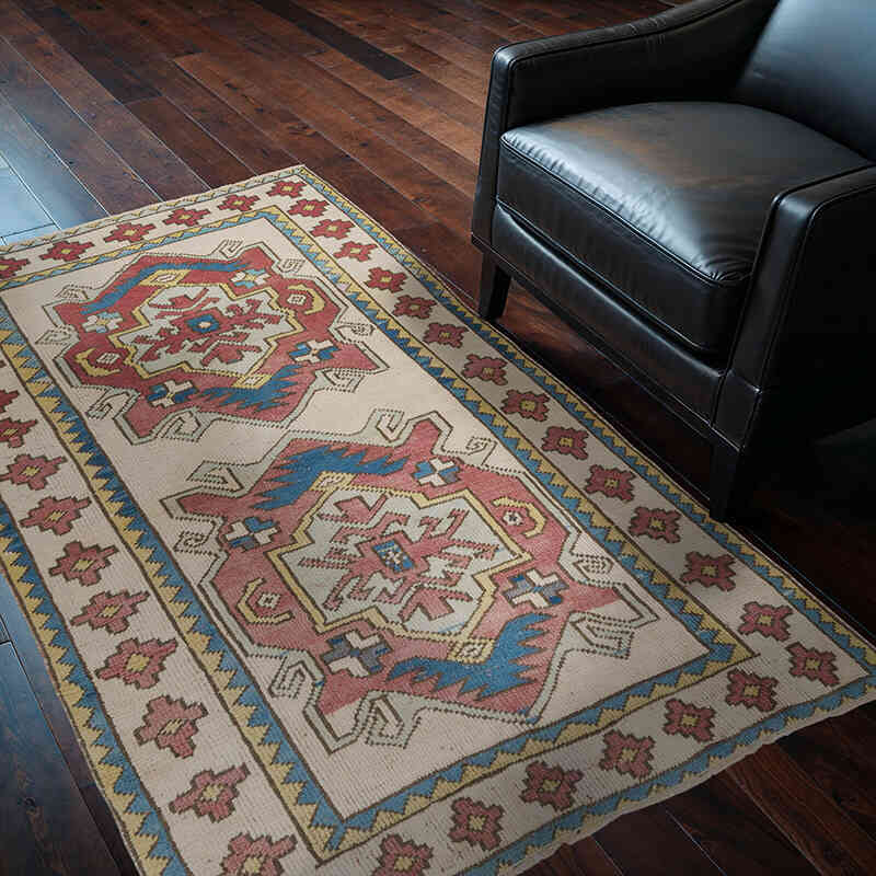 Vintage Turkish Hand-Knotted Rug - 3' 10" x 5' 10" (46" x 70") - K0064617