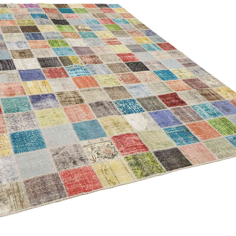 Patchwork Hand-Knotted Turkish Rug - 8' 6" x 11' 3" (102" x 135") - K0064634