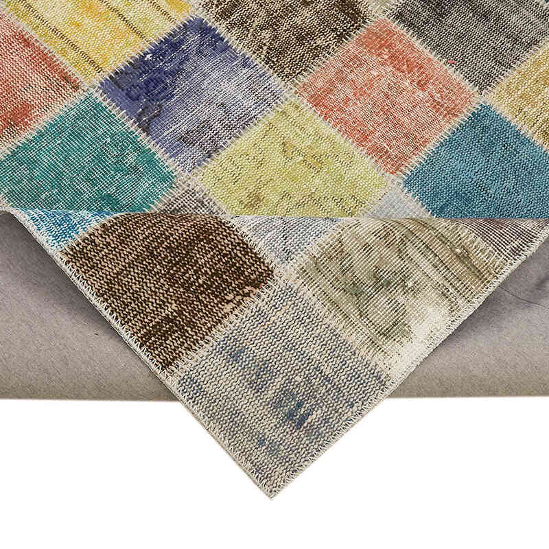 Patchwork Hand-Knotted Turkish Rug - 8' 6" x 11' 3" (102" x 135") - K0064634