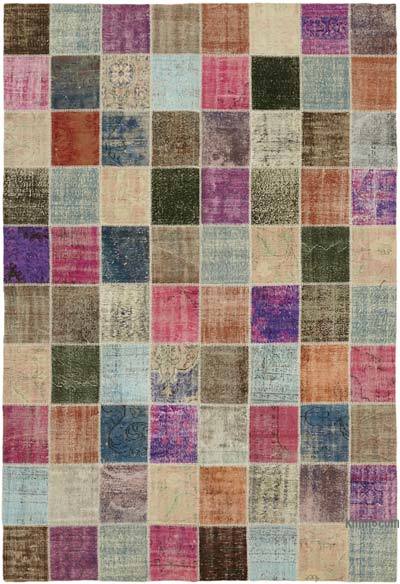 Patchwork Hand-Knotted Turkish Rug - 8' 2" x 11' 9" (98 in. x 141 in.)