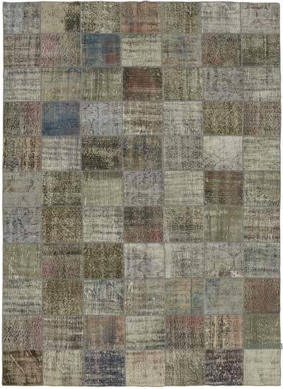 Patchwork Hand-Knotted Turkish Rug - 8' 2" x 11' 1" (98 in. x 133 in.)