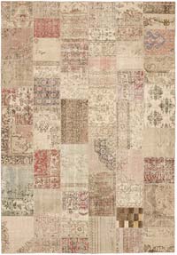 Patchwork Hand-Knotted Turkish Rug - 8' 2" x 11' 6" (98" x 138")