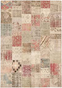 Patchwork Hand-Knotted Turkish Rug - 8' 2" x 11' 6" (98" x 138")