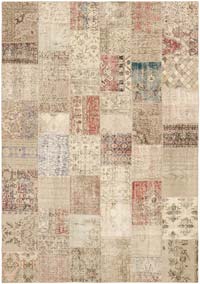 Patchwork Hand-Knotted Turkish Rug - 8' 2" x 11' 6" (98" x 138")