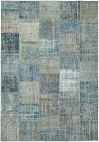 Patchwork Hand-Knotted Turkish Rug - 8' 2" x 11' 6" (98" x 138")