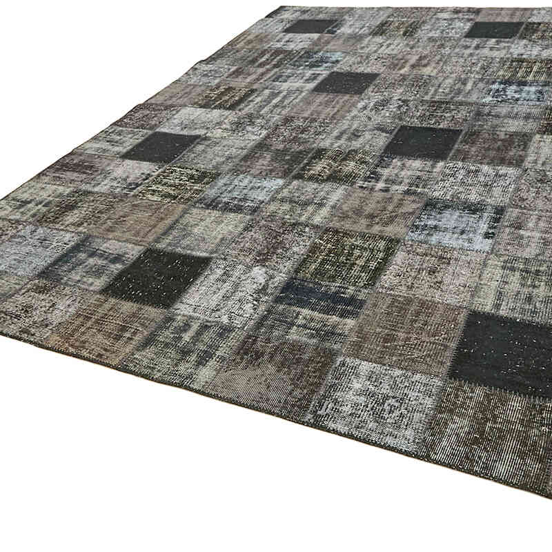Patchwork Hand-Knotted Turkish Rug - 8' 5" x 11' 8" (101" x 140") - K0064656