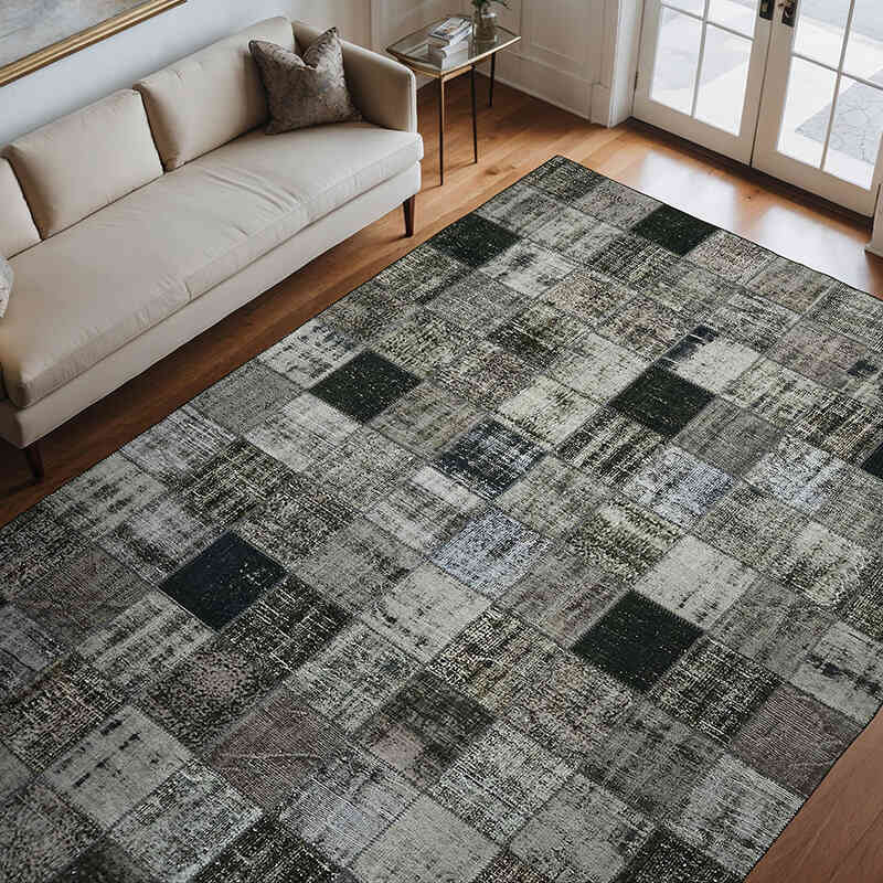 Patchwork El Dokuma Halı - 257 cm x 357 cm - K0064659