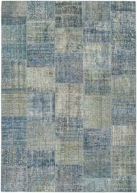 Patchwork Hand-Knotted Turkish Rug - 8' 3" x 11' 6" (99" x 138")