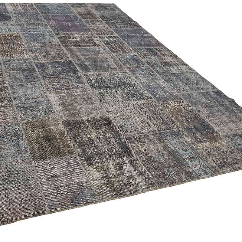 Patchwork Hand-Knotted Turkish Rug - 8' 2" x 11' 6" (98" x 138") - K0064671