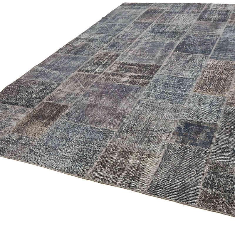 Patchwork Hand-Knotted Turkish Rug - 8' 2" x 11' 6" (98" x 138") - K0064671