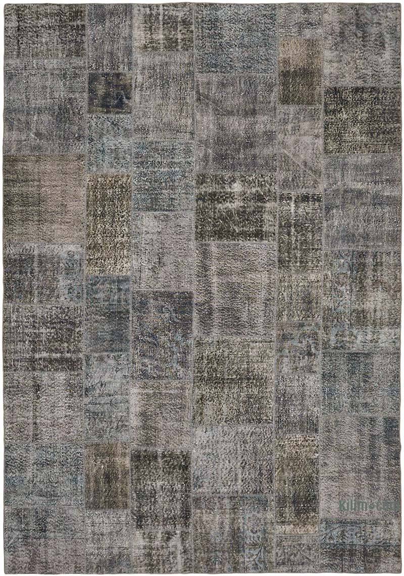 Patchwork Hand-Knotted Turkish Rug - 8' 2" x 11' 6" (98" x 138") - K0064671