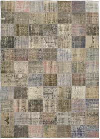 Patchwork Hand-Knotted Turkish Rug - 8' 2" x 11' 2" (98" x 134")