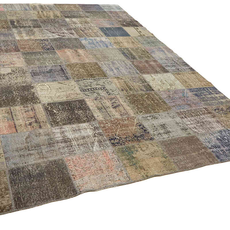 Patchwork Hand-Knotted Turkish Rug - 8' 2" x 11' 2" (98" x 134") - K0064672