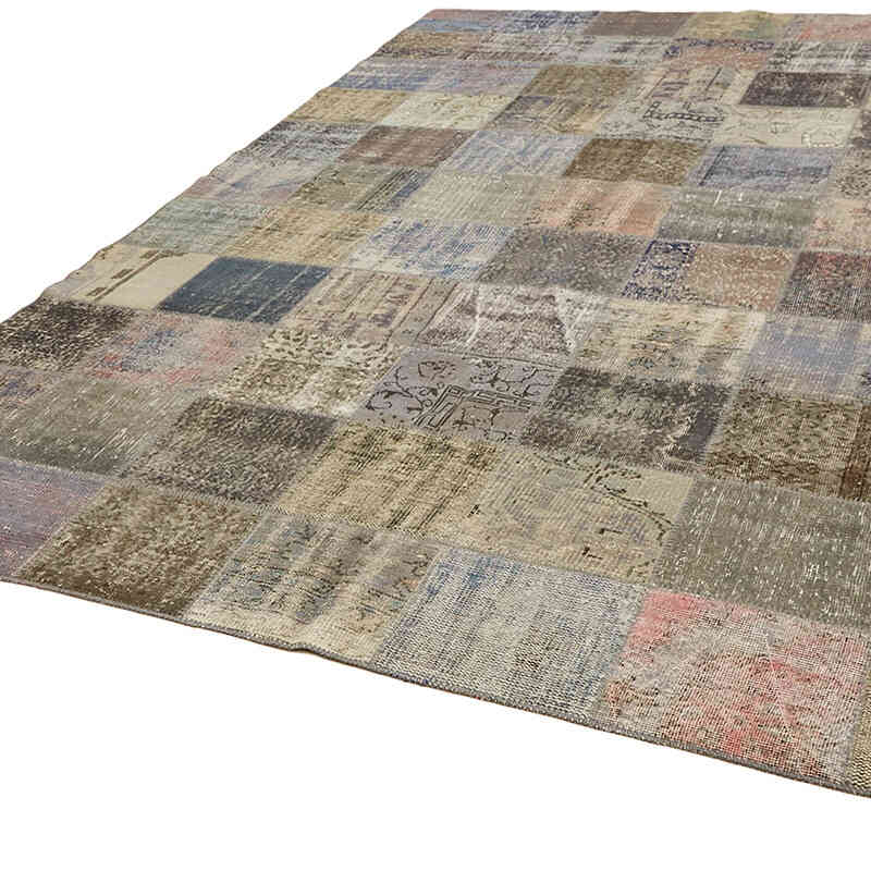 Patchwork Hand-Knotted Turkish Rug - 8' 2" x 11' 2" (98" x 134") - K0064672