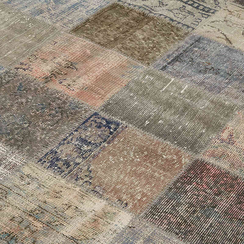 Patchwork Hand-Knotted Turkish Rug - 8' 2" x 11' 2" (98" x 134") - K0064672