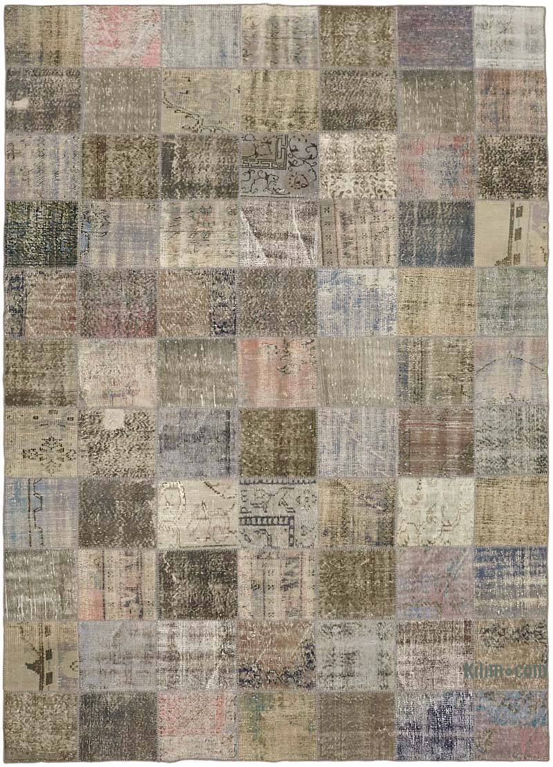 Patchwork Hand-Knotted Turkish Rug - 8' 2" x 11' 2" (98" x 134") - K0064672