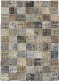 Patchwork Hand-Knotted Turkish Rug - 8' 3" x 11' 2" (99" x 134")