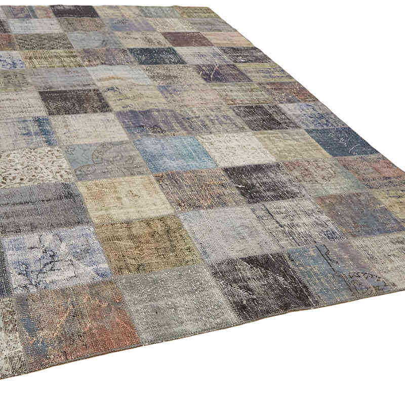 Patchwork Hand-Knotted Turkish Rug - 8' 3" x 11' 2" (99" x 134") - K0064673