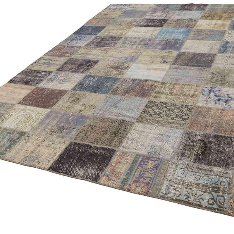 Patchwork Hand-Knotted Turkish Rug - 8' 3" x 11' 2" (99" x 134") - K0064673