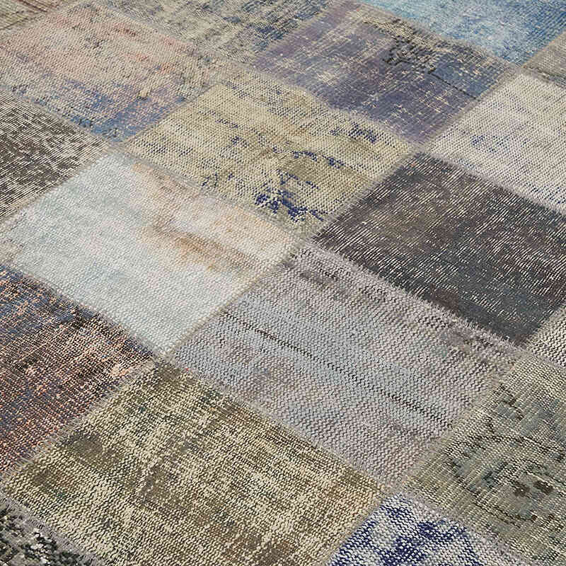 Patchwork Hand-Knotted Turkish Rug - 8' 3" x 11' 2" (99" x 134") - K0064673