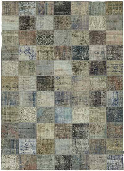 Patchwork Hand-Knotted Turkish Rug - 8' 3" x 11' 2" (99 in. x 134 in.)