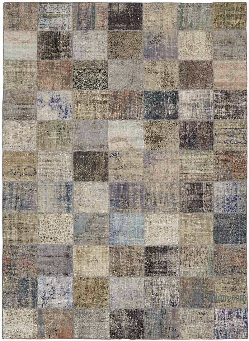 Patchwork Hand-Knotted Turkish Rug - 8' 3" x 11' 2" (99" x 134") - K0064673