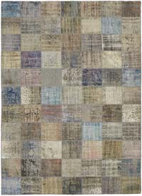 Patchwork Hand-Knotted Turkish Rug - 8' 2" x 11' 2" (98" x 134")