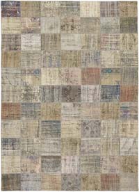 Patchwork Hand-Knotted Turkish Rug - 8' 2" x 11' 2" (98" x 134")