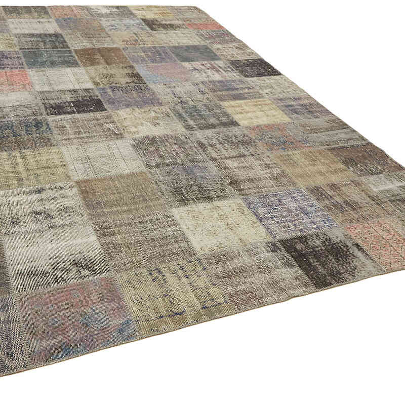 Patchwork Hand-Knotted Turkish Rug - 8' 2" x 11' 2" (98" x 134") - K0064688