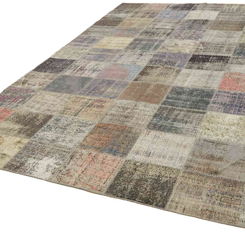 Patchwork Hand-Knotted Turkish Rug - 8' 2" x 11' 2" (98" x 134") - K0064688