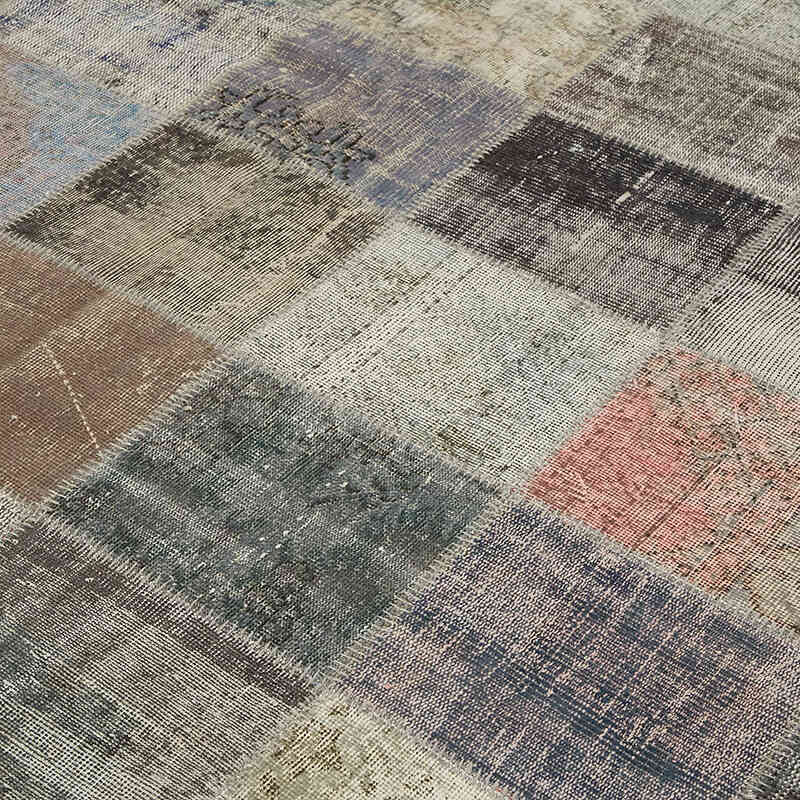 Patchwork Hand-Knotted Turkish Rug - 8' 2" x 11' 2" (98" x 134") - K0064688