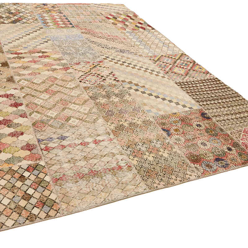 Patchwork Hand-Knotted Turkish Rug - 8' 2" x 11' 6" (98" x 138") - K0064691