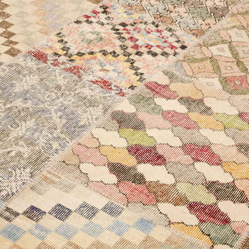 Patchwork Hand-Knotted Turkish Rug - 8' 2" x 11' 6" (98" x 138") - K0064691