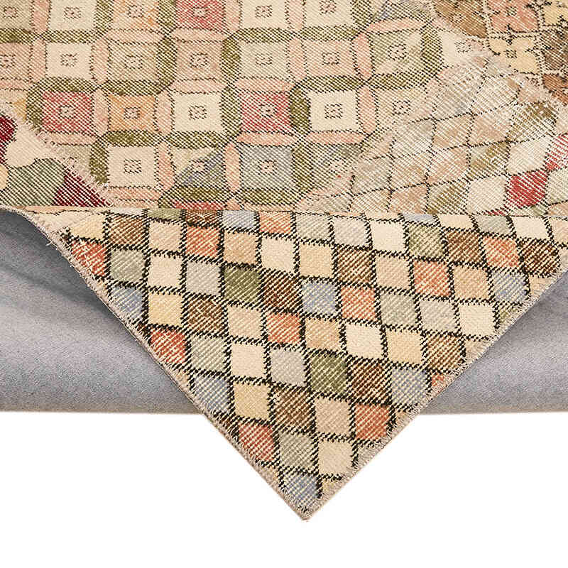 Patchwork Hand-Knotted Turkish Rug - 8' 2" x 11' 6" (98" x 138") - K0064691